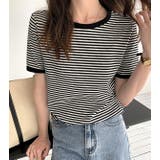 ボーダー半袖Tシャツ【韓国ファッション】 | Girly Doll | 詳細画像8