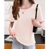 ライトピンク | ボーダー半袖Tシャツ【韓国ファッション】 | Girly Doll