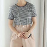 ボーダー半袖Tシャツ【韓国ファッション】 | Girly Doll | 詳細画像46