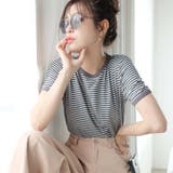 ボーダー半袖Tシャツ【韓国ファッション】 | Girly Doll | 詳細画像50