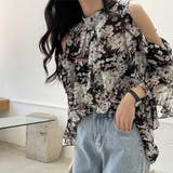 肩開き花柄ブラウス【韓国ファッション】 | Girly Doll | 詳細画像11 