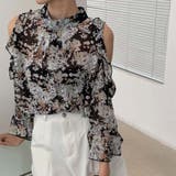 肩開き花柄ブラウス【韓国ファッション】 | Girly Doll | 詳細画像13 