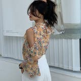 肩開き花柄ブラウス【韓国ファッション】 | Girly Doll | 詳細画像16 
