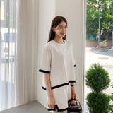 2点セット パイピングカラー半袖ニットトップス＆ショートパンツセットアップ【韓国… | Girly Doll | 詳細画像2 