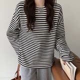 ブラック | ボーダーカットソー【韓国ファッション】【春夏新商品】 | Girly Doll