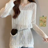 透かし編みニットプルオーバー【韓国ファッション】【春夏新商品】 | Girly Doll | 詳細画像3 