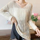 透かし編みニットプルオーバー【韓国ファッション】【春夏新商品】 | Girly Doll | 詳細画像6 