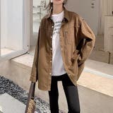 ブラウン | オーバーサイズシャツジャケット【韓国ファッション】【春夏新商品】 | Girly Doll