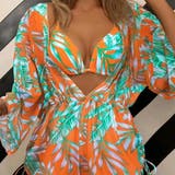 オレンジ | 水着3点セット シアーサロペット&ビキニ【韓国ファッション】 | Girly Doll