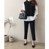 レイヤードが楽しめる！ニットベスト・ブラウス2枚セット【韓国ファッション】 | Girly Doll | 詳細画像8 