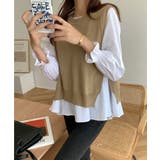 レイヤードが楽しめる！ニットベスト・ブラウス2枚セット【韓国ファッション】 | Girly Doll | 詳細画像12 