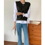 レイヤードが楽しめる！ニットベスト・ブラウス2枚セット【韓国ファッション】 | Girly Doll | 詳細画像17 