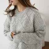 グレー | ケーブルオーバーニット【韓国ファッション】 | Girly Doll