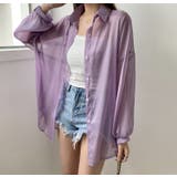 ダークパープル | シャイニーシアーシャツ【韓国ファッション】 | Girly Doll