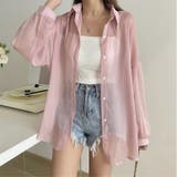 ライトピンク | シャイニーシアーシャツ【韓国ファッション】 | Girly Doll