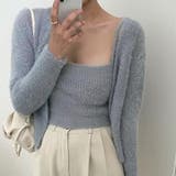 ライトグレー | シャギーニットトップス＋カーディガン 二枚セット【韓国ファッション】 | Doula Doula