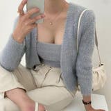 シャギーニットトップス＋カーディガン 二枚セット【韓国ファッション】 | Doula Doula | 詳細画像2 