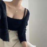 シャギーニットトップス＋カーディガン 二枚セット【韓国ファッション】 | Doula Doula | 詳細画像4 