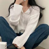 ホワイト | リブカーディガン【韓国ファッション】【春夏新商品】 | Girly Doll
