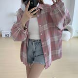 オーバーサイズ チェックシャツ【韓国ファッション】【春夏新商品】 | Doula Doula | 詳細画像3 