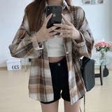 オーバーサイズ チェックシャツ【韓国ファッション】【春夏新商品】 | Doula Doula | 詳細画像7 