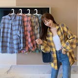 オーバーサイズ チェックシャツ【韓国ファッション】【春夏新商品】 | Doula Doula | 詳細画像15 