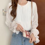 シャーリングシアーブラウス【韓国ファッション】【春夏新商品】 | Doula Doula | 詳細画像2 