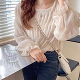 シャーリングシアーブラウス【韓国ファッション】【春夏新商品】 | Doula Doula | 詳細画像7 