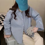 グレー-ブルー | オーバーサイズシャツ【韓国ファッション】 | Doula Doula