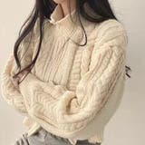 ダブルジップケーブル編みニットカーディガン【韓国ファッション】 | Girly Doll | 詳細画像4