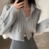 ダブルジップケーブル編みニットカーディガン【韓国ファッション】 | Girly Doll | 詳細画像5