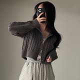 ダブルジップケーブル編みニットカーディガン【韓国ファッション】 | Girly Doll | 詳細画像7