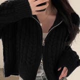 ダブルジップケーブル編みニットカーディガン【韓国ファッション】 | Girly Doll | 詳細画像9