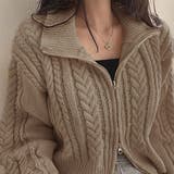 ダブルジップケーブル編みニットカーディガン【韓国ファッション】 | Girly Doll | 詳細画像11