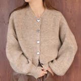 モカ | ショート丈ボリュームニットカーディガン | Girly Doll