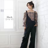 ブラック | キャミサロペットワイドパンツ・ワンピース（2タイプ）【韓国ファッション】 | Girly Doll