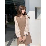 Vネックドッキングワンピース【韓国ファッション】 | Girly Doll | 詳細画像4