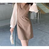 Vネックドッキングワンピース【韓国ファッション】 | Girly Doll | 詳細画像11