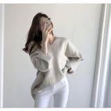 オーバーサイズVネックニット・セーター【韓国ファッション】 | Girly Doll | 詳細画像3 