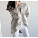 オーバーサイズVネックニット・セーター【韓国ファッション】 | Girly Doll | 詳細画像4 