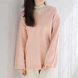 ライトピンク | オーバーサイズVネックニット・セーター【韓国ファッション】 | Girly Doll