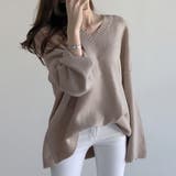 オーバーサイズVネックニット・セーター【韓国ファッション】 | Girly Doll | 詳細画像18 