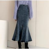 ブルー | ロングスカート【韓国ファッション】 | Girly Doll