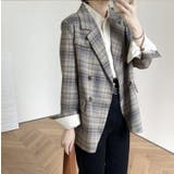 チェック | テーラードジャケット【韓国ファッション】 | Girly Doll