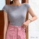 フレンチスリーブサマーリブニットトップス【韓国ファッション】 | Doula Doula | 詳細画像3