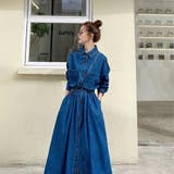 デニムフレアロングワンピース【韓国ファッション】 | Girly Doll | 詳細画像3 