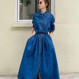 デニムフレアロングワンピース【韓国ファッション】 | Girly Doll | 詳細画像6 