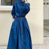 デニムフレアロングワンピース【韓国ファッション】 | Girly Doll | 詳細画像8 