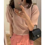 ピンク | パフスリーブサマーニット【韓国ファッション】 | Girly Doll