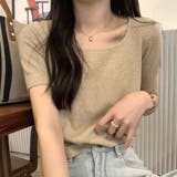 半袖クロップドニットトップス【韓国ファッション】 | Doula Doula | 詳細画像3 